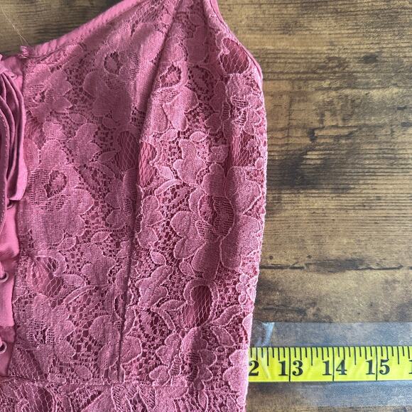 Prince and Fox Babydoll Mini Dress Small Pink Spaghetti Strap Lacey Going Out - Picture 4 of 7